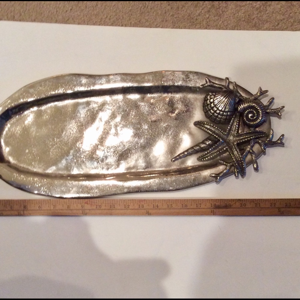 Pewter serving tray.  22” long